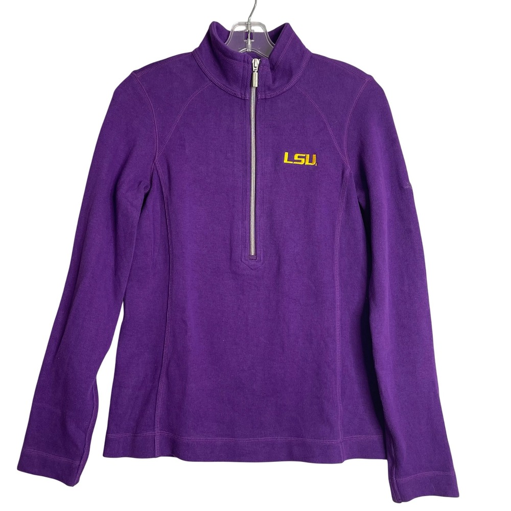 Tommy Bahama Collegiate Montego Bay Half Zip Sweatshirt LSU Womens S Purple